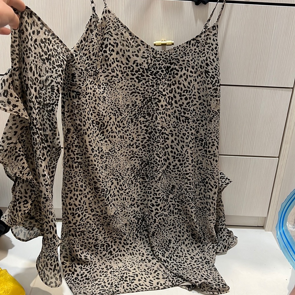 Nude/ Black cheetah dress
